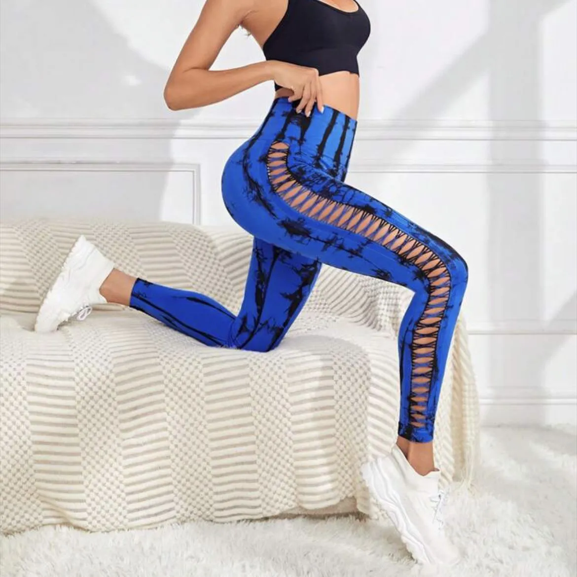 Tie Dye Cutout Yoga Pants