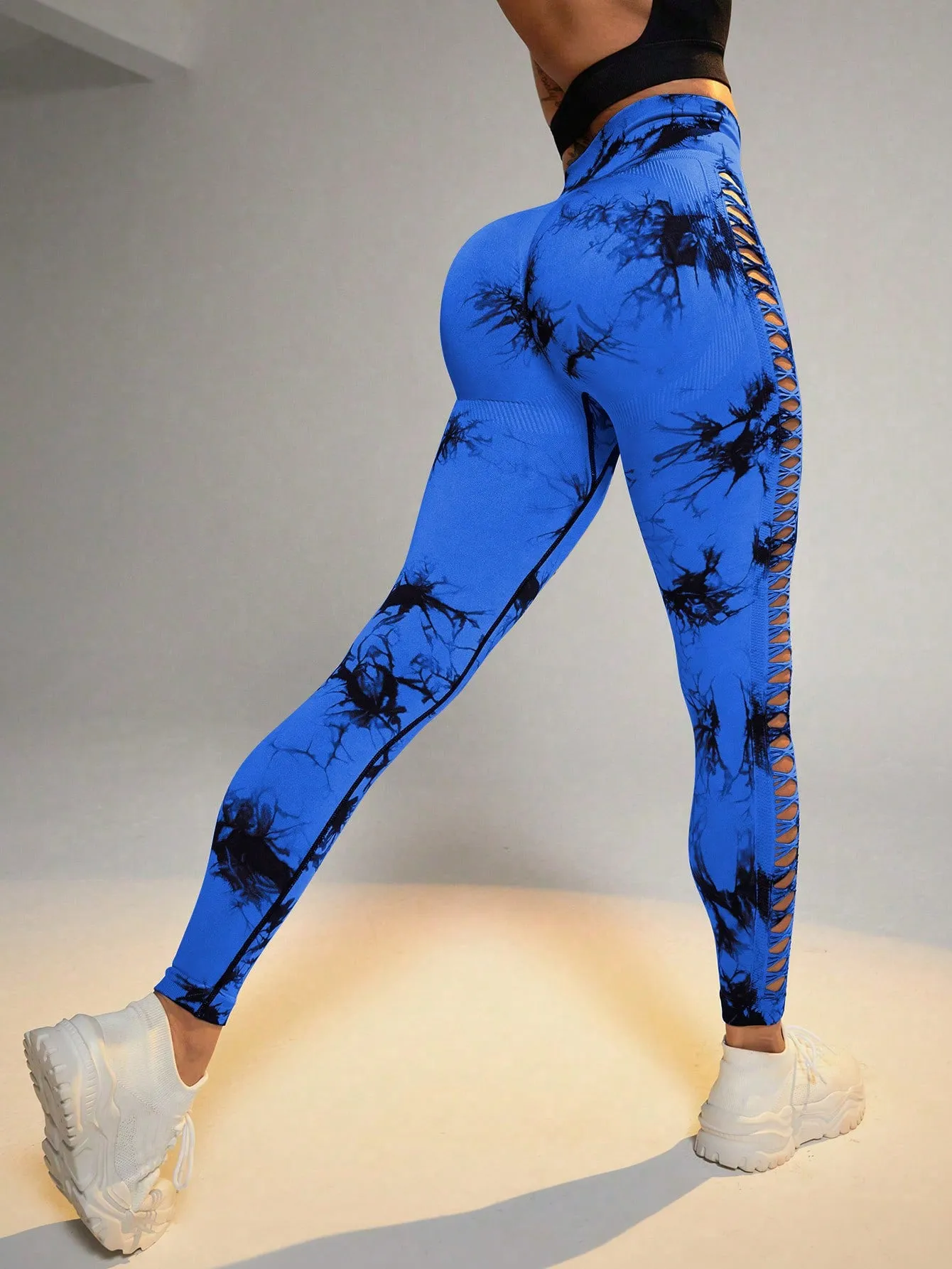 Tie Dye Cutout Yoga Pants