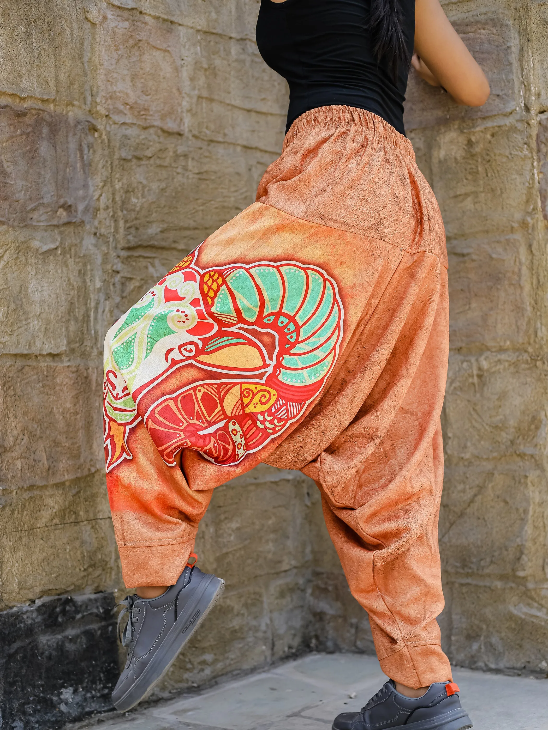 Women's Aries Print Baggy Balloon Harem Pant